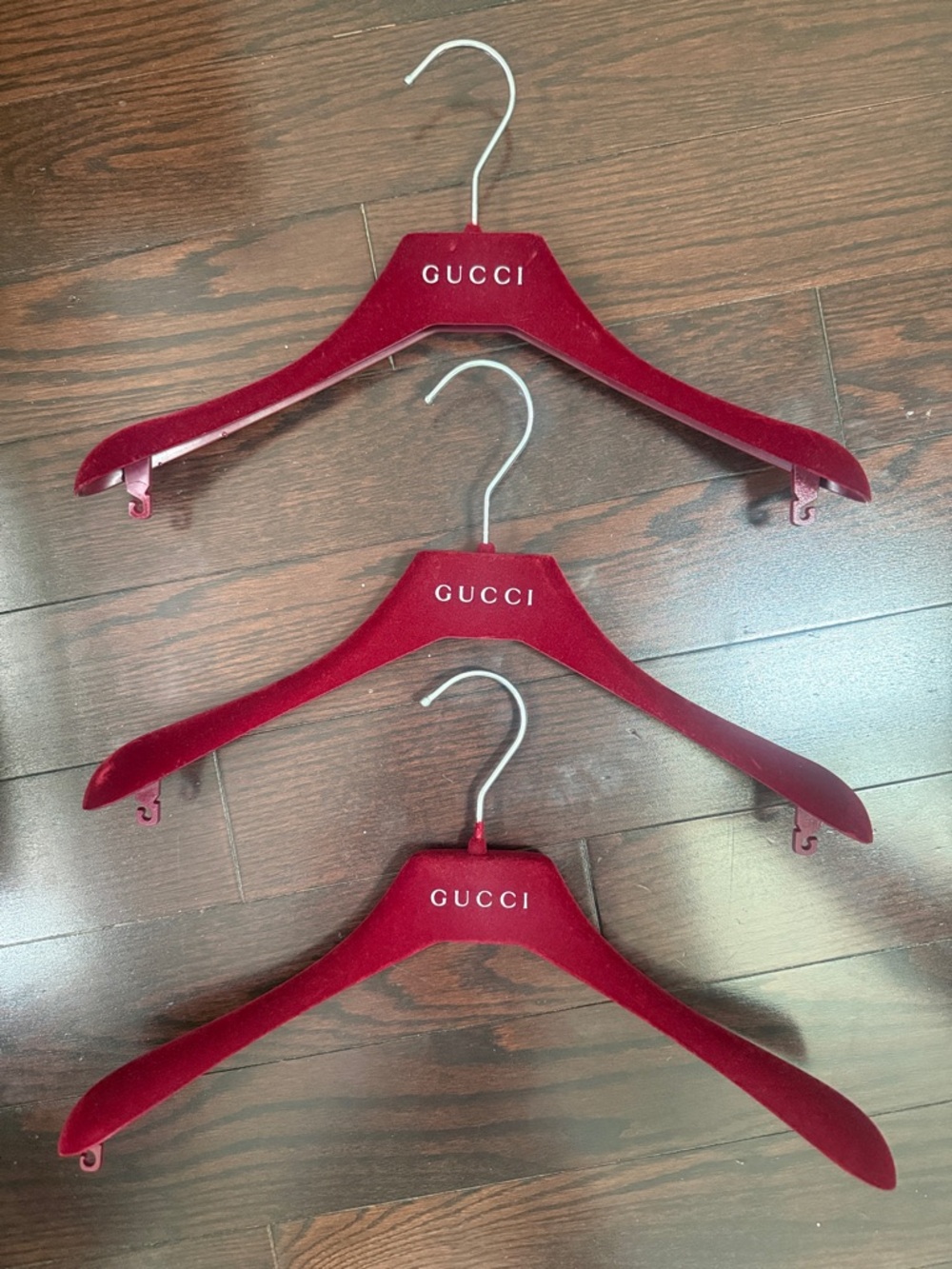 Gucci Burgundy Velvet Coat Hangers - Set of 3